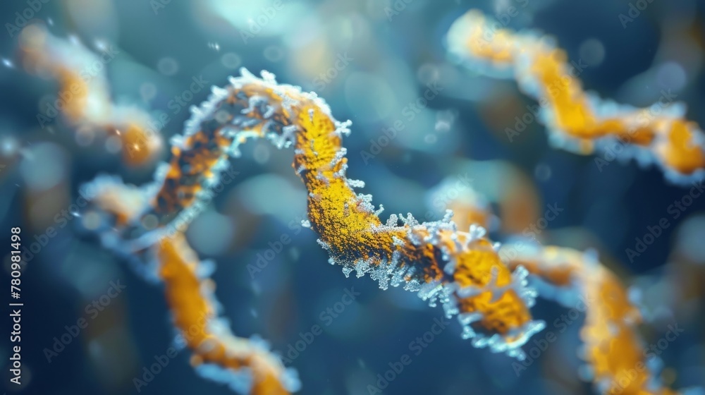 Poster a detailed view of a chromosome showing its condensed structure and the genes contained within that 