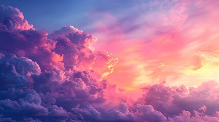 abstract cloudscape background sunset sky orange purple red backgrounds, sun and cloud background with a pastel color of pink and orange - obrazy, fototapety, plakaty