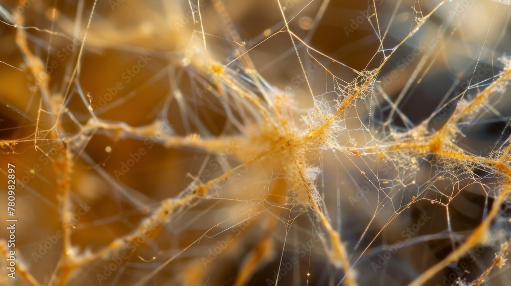 Poster A tangled web of fine threadlike roots with small hairlike appendages protruding from their surface creating a delicate yet intricate