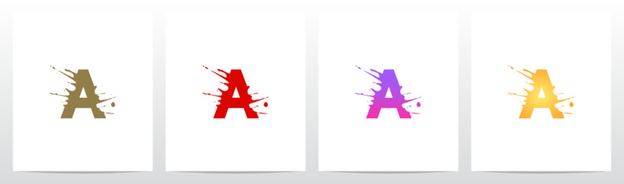 Splash Splatter Letter Initial Logo Design A