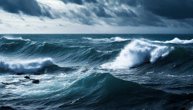 MAR REVOLTO : OCEANO EM ONDAS  TEMPESTUOSA, FUNDO NATURAL