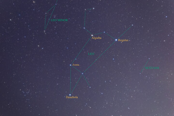 Constellation guide, Leo, Regulus, Algieba, Denebola