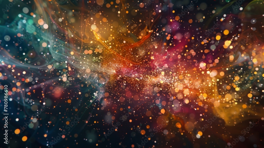 Poster a kaleidoscope of colorful sparks pop against a dark canvas creating a mesmerizing effect.