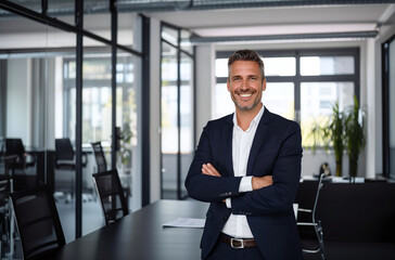 Fototapeta premium Manager with Friendly Smile in Office