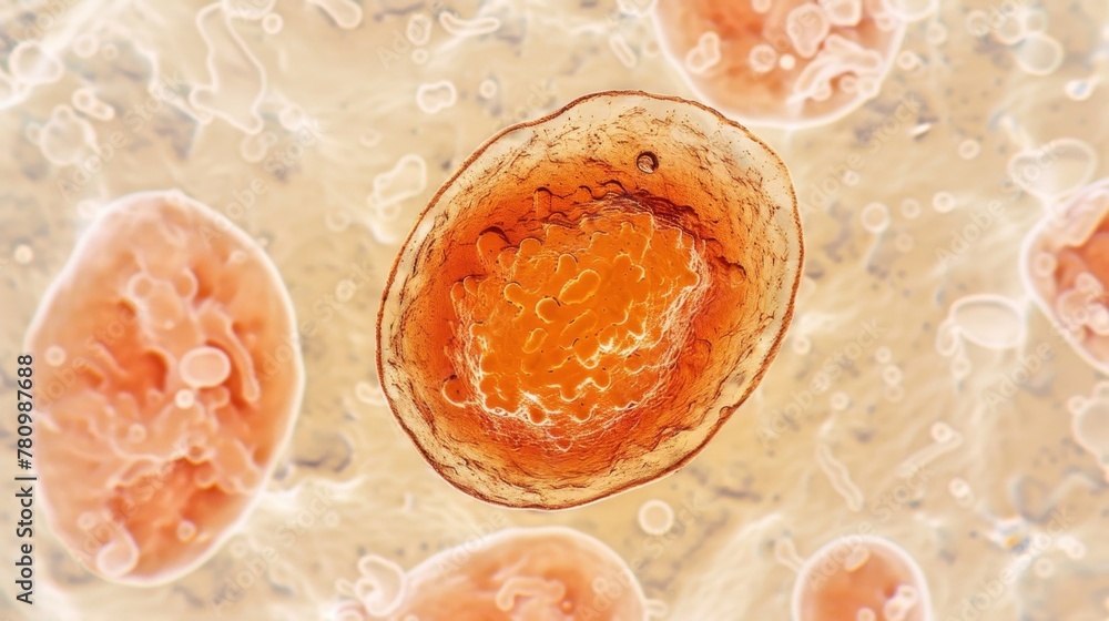 Poster an electron microscope image of a singlecelled leishmania donovani which causes l leishmaniasis. the