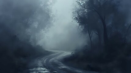 Haunting Path Through the Unknown./n - obrazy, fototapety, plakaty