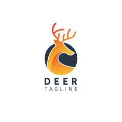 Deer gradient Logo Icon Design Symbol Template Flat Style Vector