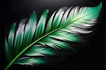 Verdant Plumage Green Feathers in Beauty, Lush Green Plumage Nature's Elegance in Feathers, Emerald Elegance Stunning Green Plumage, Enigmatic Charm Green Feathers Amidst Beauty(Generative AI)