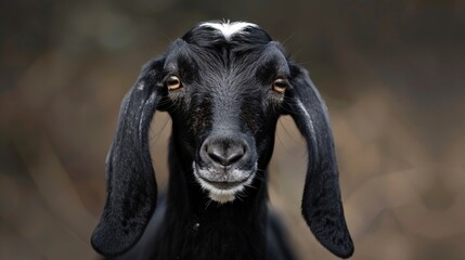 A goat with a distinctive white face stripe