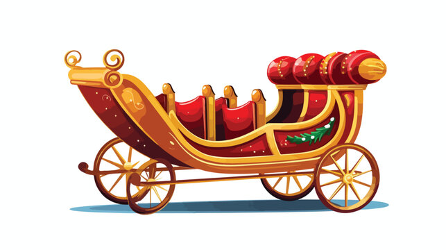 Christmas sleigh vector image with white background