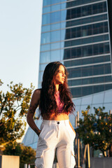 Latina young woman in the city