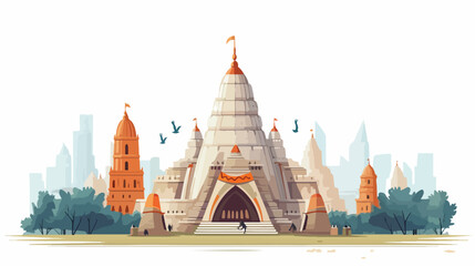 City monument indian on white background 2d flat ca
