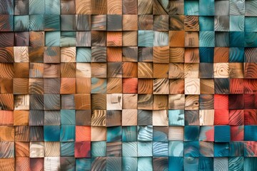 Textured Square Woods in Abstract Colors