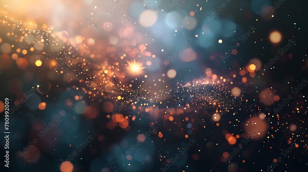 Poster Generative AI : Fireworks with Abstract bokeh background