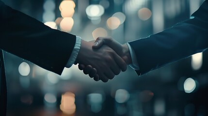 Generative AI : Businessmen making handshake with partner, greeting, dealing, merger and acquisition