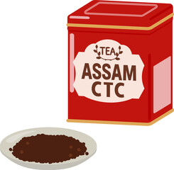 CTC製法のアッサムティーの茶葉 - obrazy, fototapety, plakaty