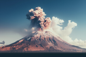 volcano in the clouds - obrazy, fototapety, plakaty