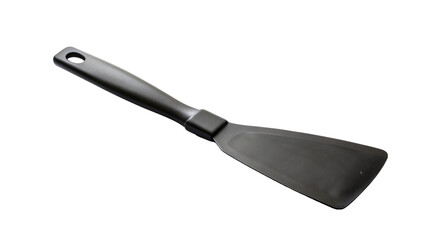 Empty black spatula isolated on transparent background