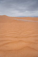 Close up on the sand waves of The Gobi desert, Inner Mongolia, China