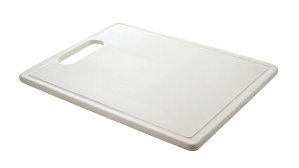 Empty white cutting board isolated on transparent background