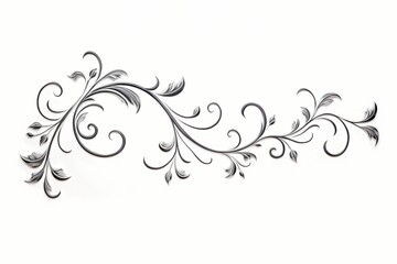 Intricate vine-like scrolls intertwining elegantly, isolated on white solid background