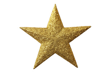 Obraz premium Golden glitter star isolated on transparent background