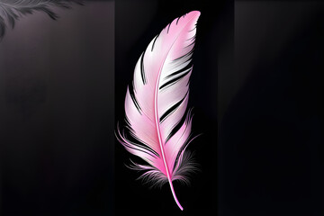 Pretty in Pink Plumage Elegance in Feathers, Rosy Pink Plumage Beauty in Flight, Blushing Pink Elegance Stunning Feathers, Enigmatic Charm Pink Feathers Amidst Beauty(Generative AI)