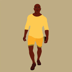 Fototapeta premium Bold stylish black man in elegant art style vector