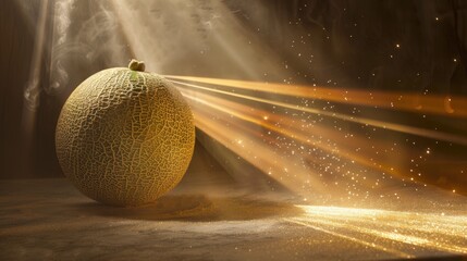 A conceptual scene of a melon being used as a bowl