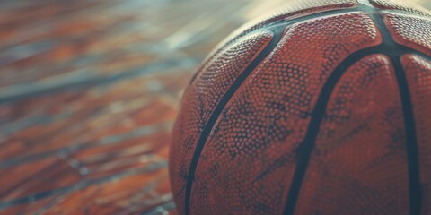 Intricate Basketball Texture and Patterns with a Vivid Bokeh Background