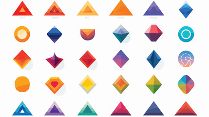 Combination of triangle and hexagon logo design vec