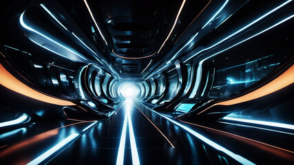 Design a futuristic abstract background with smooth, dynamic curves inspired by technology and...