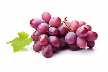 fresh grapes isolated on solid white background