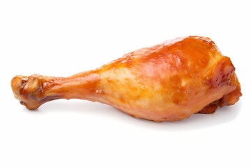 chicken leg piece isolated on solid white background