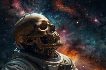 astronaut in space skull