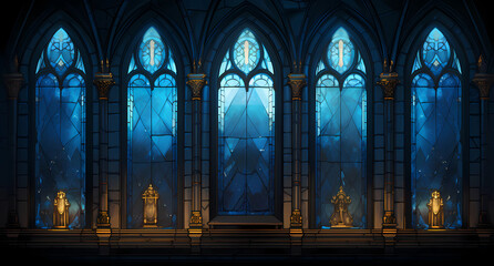 Gothic style church windows - Powered by Adobe