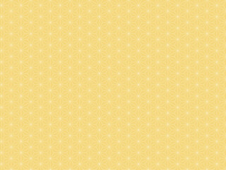 和風背景　パステルカラーの麻の葉模様　イエロー
