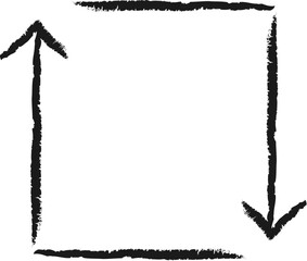 Ink brush showing the concept of route, direction or repeat