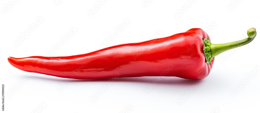 Poster Fresh red pepper isolated on a clean white background, vibrant and enticing