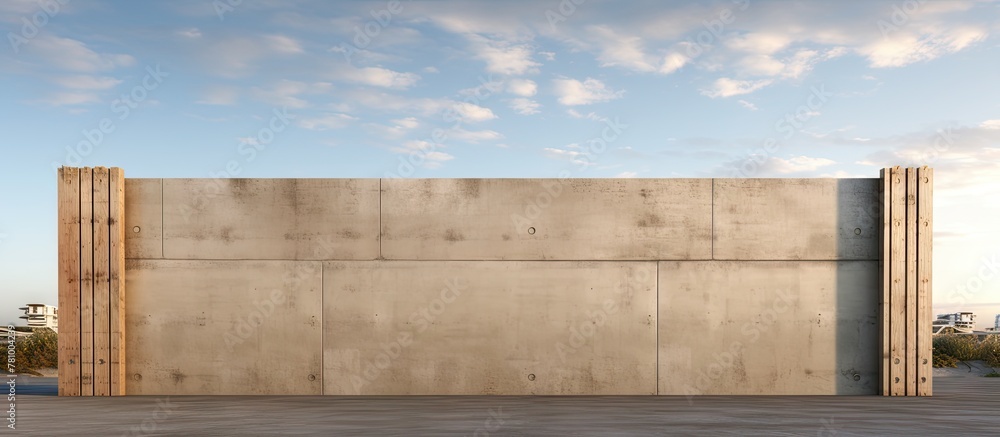 Aufkleber concrete structure under the vast open sky, showing the contrast between man-made material and natur