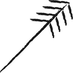 Hand painted arrow drawn with ink brush showing the concept of growing or increasing