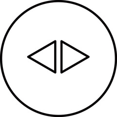 Media player arrow icon in a circle
