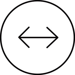 Double-sided arrow icon  in a circle