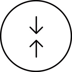 Arrows icon in a white background circle