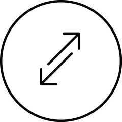Arrows icon in a white background circle