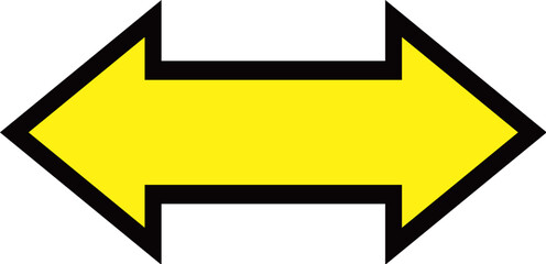 Double-sided yellow arrow with black outline