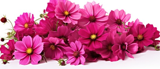 A cluster of pink blooms displayed delicately on a clean white surface