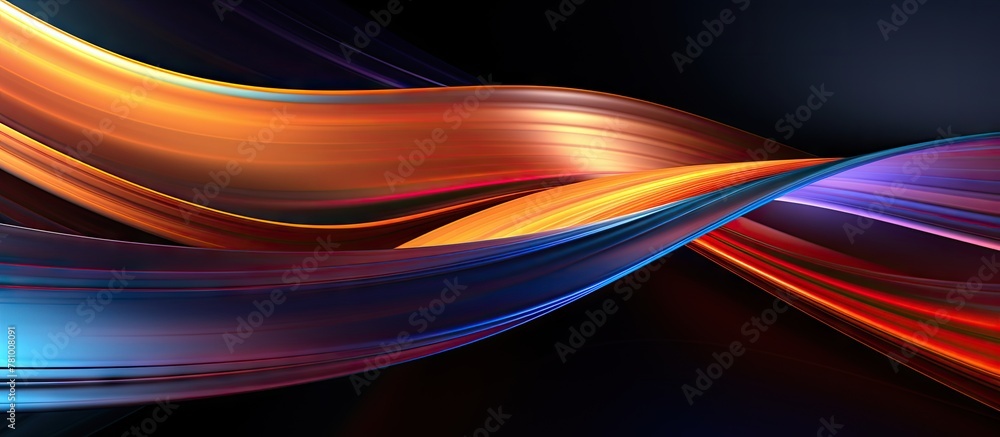 Poster colorful and vibrant abstract design set against a deep black background, creating a striking visual