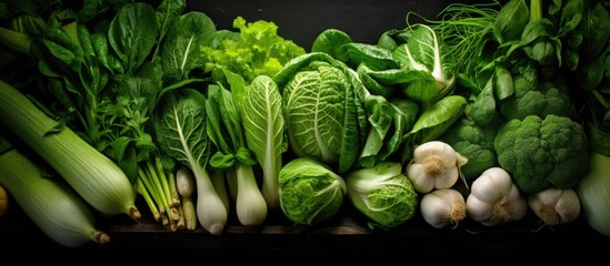 Assorted colorful and fresh vegetables displayed in a close-up on a wooden table