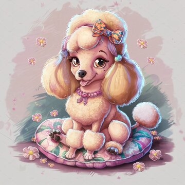 a lovely poodle puppy